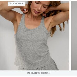 Lunya organic curved hem tank (Blue) NWOT